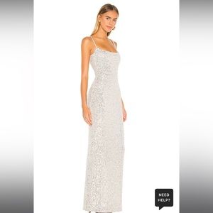 Nookie Lovers Nothings Sequin Gown Silver Women's Size Large